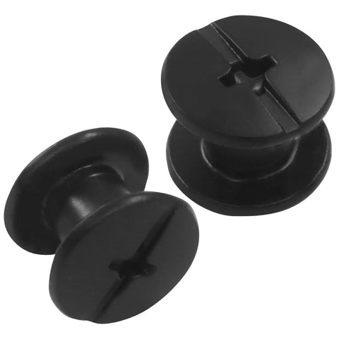 Durable Black Carbon Steel Chicago Screws M5 X 4Mm 50 Piece Heavy Duty Shoulder Bolts with Phillips head for leather work.