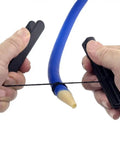Hands using Pro Grade Speargun Knot Tying Tool Kit With Line Holder And Pulling Tool 40 Ft Of 160 Lb Waxed Polyester Line