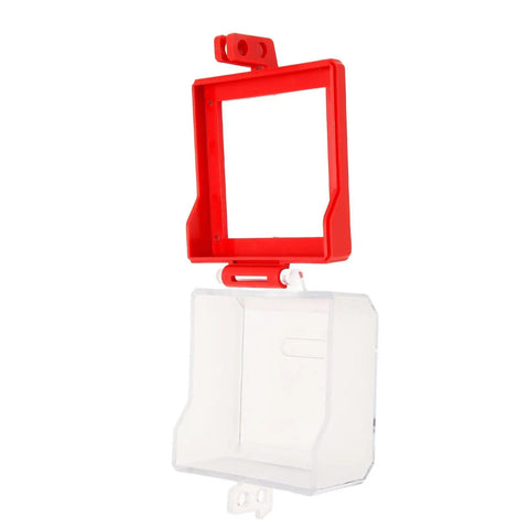 Transparent Push Start Button Lockout Cover For Industrial Start Stop Switches Electrical Protective Emergency Stop Shield with open red frame
