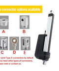 Five connector options for Heavy Duty Linear Actuator 12V 24V 48V 12000N Force IP66 Waterproof Solar Tracker Electric Push Rod.