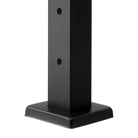 Built Solid Ready To Rock Pre Drilled Cable Railing Post Kit With 12 Holes For Level Decks And Balconies 42 Inch High Four Pack Black Stainless Steel base with pre drilled holes.