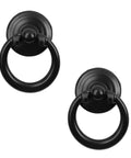 Antique Black Drop Ring Drawer Pulls Set Of 10 For Cabinets And Furniture, 1.69 Inch Total Length With 1.18 Inch Ring Diameter