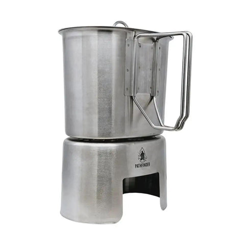 Stainless Steel Canteen Cooking Set For Survival Camping Nestable Mess Kit Open Fire Ready Military Grade Outdoor Eating Kit