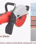Badass Mini Circular Saw With 2200 Watt Power That Rips Right Through Wood Metal Stone Pro Grade Electric Slotting Machine on display with stone saw blade.