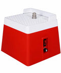 Compact Mini Glass Edge Grinding Machine For Hobby Workspace And Repair Bench, red and white benchtop grinder with switch.