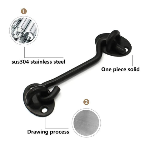 WUUWCHODC Snap Latch Hook for Gate Cabin Shed Heavy Duty Push Button, solid SUS304 stainless steel construction.