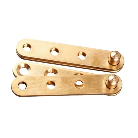 2 Pack Concealed Pivot Hinge for Windows and Doors, Brass Gold Hidden Cabinet Rotating Hinge, smooth swing, rust resistant