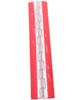 Red Two Pack Self Adhesive Piano Hinge Transparent Plastic Butt Long For Piano Projects, shown flat with clear design.
