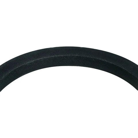 Top Shelf Heavy Duty Industrial V Belt Replacement 4L210 Oil And Static Resistant Black Drive Belt angle view showcasing round profile.