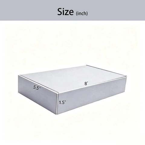 Side view of Grey Cardboard Shipping Boxes Pack Of 20 Lightweight Corrugated Mailer Boxes with dimensions L8xW5.5xH1.5 Inches.