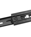 Close-up of Three Fold Full Extension Telescopic Drawer Slides With Ball Bearing Undermount, 14 Inch Black, Cold Rolled Steel Build