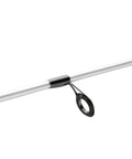 Detail of Cirrus 6 Foot 6 Inch Spinning Rod And Reel Combo With Lightweight Graphite Rod Two Piece Design, rod guide close-up.