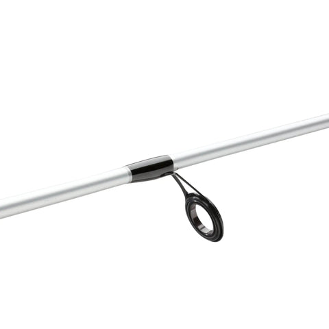 Detail of Cirrus 6 Foot 6 Inch Spinning Rod And Reel Combo With Lightweight Graphite Rod Two Piece Design, rod guide close-up.