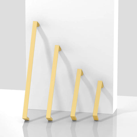 10 Pack Brushed Gold Cabinet Pulls 3 Inch 76mm Solid Zinc Alloy Drawer Handles in ascending sizes