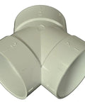 PVC 2 Inch 3 Way Coupling Elbow For Central Vacuum System With 45 Degree Turn And Double Wye Connector Beefy PVC Vacuum Fitting Easy Install