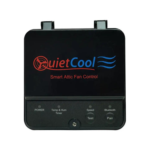 Energy Efficient Smart Attic Fan Designed For Gable Vents With Wireless App Control controller box display