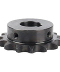 Solid Steel 1 Pc Chain Sprocket Wheel For Motor Drive Gear With 20 To 40 Teeth Options And Smooth Keyway Bore Perfect Fit Industrial Rig shown from a side angle.