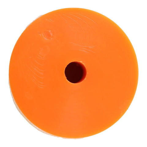Top view of 2.55 Inch Diameter Scissor Bumper For Skyjack SJIII Series Lifts, orange color, 65 mm dia, 38 mm thick