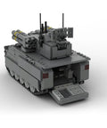 Kickass M113 Military Vehicle Building Blocks Set For Adults, 909 Piece Heavy Duty Construction Kit showing back view with open door.