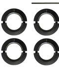 Four 2 Inch Shaft Collar Double Split Set Screw Carbon Steel With Allen Wrench Heavy Duty Beefy Grip Clamp Collar