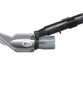 Turbo Shear Fiber Cement Siding Cutter Drill Attachment with 360 Degree Rotating Head, shown in side view, black and silver