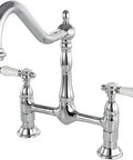 Bel Air Bridge Kitchen Faucet Polished Chrome With Brass Construction Drip Free Ceramic Cartridge One Point Eight GPM At Sixty PSI