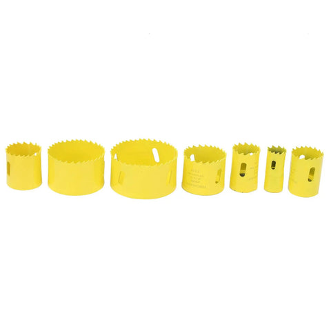 Premium M42 High Speed Steel Hole Saw Set With 13 Sizes And Wing Cutter Design For Fast Wood Metal Drill Work Includes Storage Case, yellow hole saws