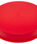Caplugs T-1146 T Series plastic tapered cap, red LD-PE, top and side view