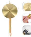 Metal Clock Pendulum Replacement Part 8.26 x 3.54 Inch with detailed views for DIY wall and grandfather clocks