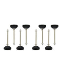 Rock Solid Adjustable Leveling Feet With Thick Rubber Base For Heavy Duty Furniture And Shop Equipment Support Eight Pack view from above showing bolts and rubber pads.