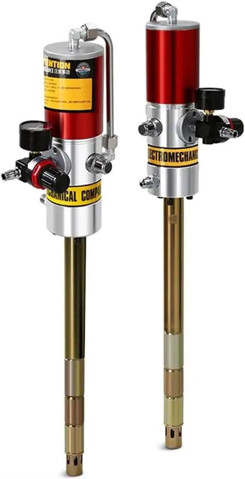 Big Rig Ready Pneumatic Grease Gun Air Powered Lubricator features dual outlet and pressure gauge for construction use.