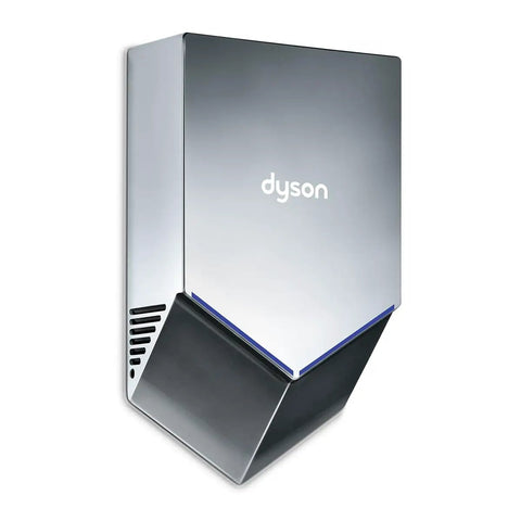 Nickel Finish Touchless Hand Dryer With HEPA Filtration Capturing 99.97 Percent Of Particles, compact design on a wall