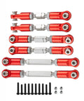 Arrma One Eighth Mojave Four By Four Aluminum Adjustable Turnbuckles Linkage Set And Tie Rods Upgrade Kit in red with screws