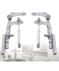 Silent Automatic Cabinet Door Hinge Set With Pneumatic Sliding Action For Smooth Quiet Opening Heavy Duty Iron Construction