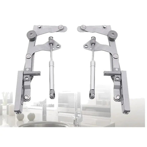 Silent Automatic Cabinet Door Hinge Set With Pneumatic Sliding Action For Smooth Quiet Opening Heavy Duty Iron Construction
