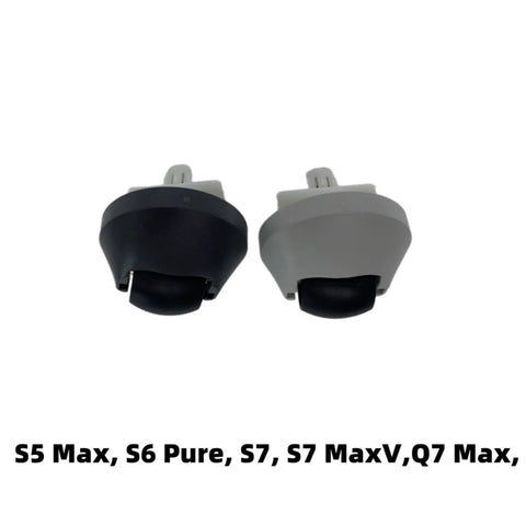 Front omni-directional wheel caster pair for Roborock vacuums (S5 Max, S6 Pure, S7, S7 MaxV, Q7 Max); black and gray
