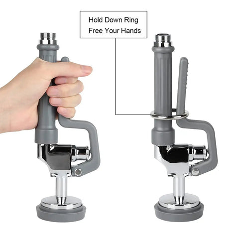 Pre Rinse Sprayer Head for Commercial Kitchen Faucet Replacement 1.42 GPM High Pressure Dish Sprayer Nozzle with ergonomic handle