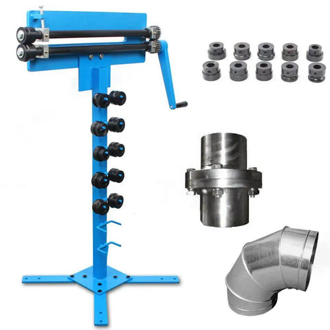 Manual Bead Roller Kit With 1.2mm Gear Drive, 6 Dies, bench-mounted tool, visible dies and attachments for sheet metal auto body work