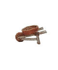 Totally Cute Mini Walnut Birch Tree Wheelbarrow For Fairy Garden And Outdoor Dollhouse Decor Resin Yard Accessory Tiny Whimsical Garden Charm That Sparks Playful Imagination in side view.