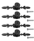 Vintage Style Zinc Alloy Pull Handle For Cabinets And Drawers Black 4 Pack With Screws Fits 18mm Thick Wood shown with screws