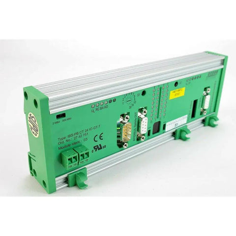 Industrial Component Built For Real-World Automation With Ready-To-Roll Reliability, Seamless System Integration, And Durable Rugged Control Networking For Smooth Factory Automation And Efficient Long-Lasting Operations. Green metal industrial control module with connectors