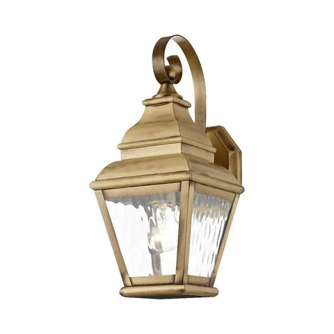 Exeter 1 Light Outdoor Wall Lantern Handcrafted Solid Brass Vintage Pewter Gray Traditional Exterior Lighting Fixture For Porch Patio Or Entryway With Weather Resistant Finish