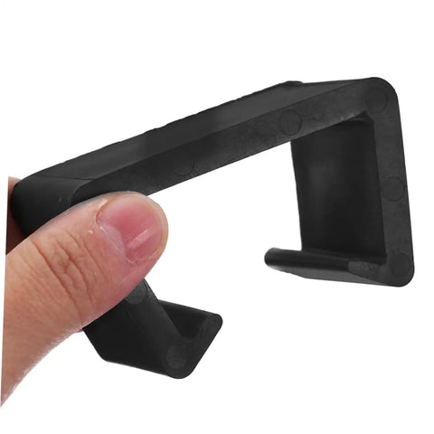6 Piece Precision Furniture Clips For Sectional Rattan Chairs And Outdoor Garden Couches, black clip close-up, durable construction