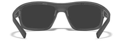 Rear view of Dope Captivate Polarized Sunglasses With Blue Mirror Lenses And ANSI Z87 Safety For Men And Women UV Eye Protection, black frames.