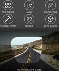 Hella Durable Photochromic Polarized Safety Glasses With Tough As Nails Impact Resistant Polycarbonate Lenses and Protective Side Shields For Beast Mode Outdoor Activities showing features like UV400 and comfortable fit.