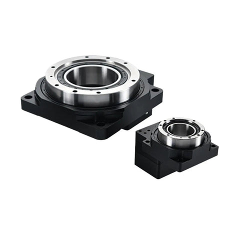 Rock Solid Hollow Rotary Turntable With Hella Smooth 360 Spin and Dead on Accuracy, Built Tough for Stepper Servo Motor Drives and Industrial Automation Jobs Requiring Badass Precision Every Single Shift, showcasing large and small turntables.