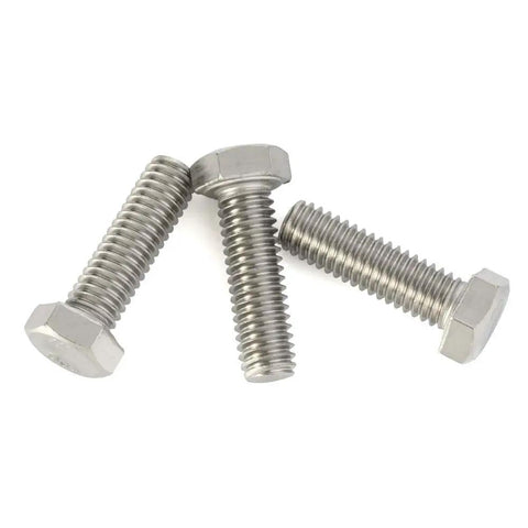 Hex Head Bolt With Fully Threaded Shaft Half Inch Diameter 13 Threads Per Inch Two Inches Long Stainless Steel 304 Plain Finish Pack Of Eight