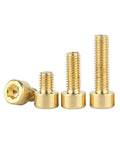 Solid Brass Copper Hex Socket Cap Machine Bolts M3 M4 M5 Precision Thread Fasteners in various lengths for DIY projects.