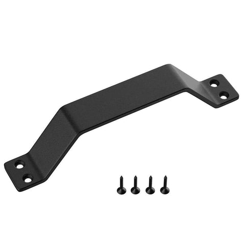 Rustic Barn Door Handles Set Of 2 Black Painted Solid Steel Gate Pulls Comfortable And Handy Heavy Duty Hardware For Cabinets Fences And Drawers Eight And Eleven Sixteenths Inches Fits Perfectly With Easy Install