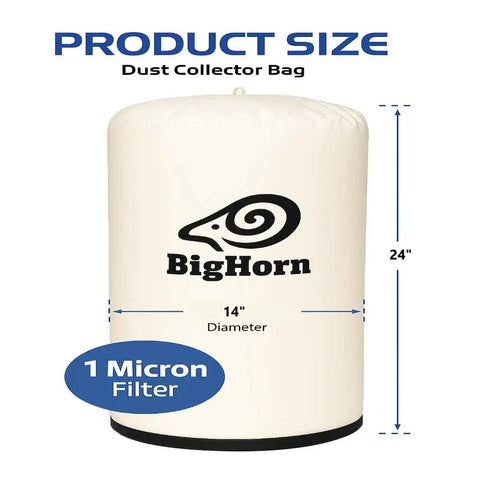 14 Inch Diameter 1 Micron Dust Filter Bag 23 Inch By 24 Inch Thick Felt For Single Stage Dust Collectors Fits Delta Shop Fox Grizzly Powertec